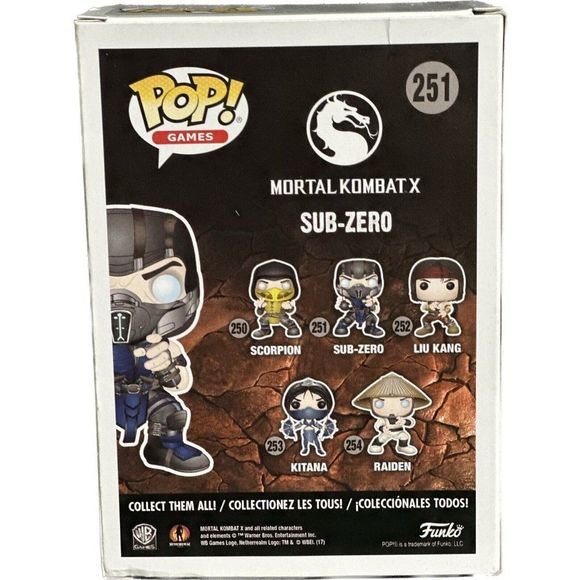 Funko Pop! Mortal Kombat X - Sub-Zero Action Figure Box #251 Pop Games - Picture 3 of 11